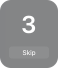 The countdown before a recording starts, showing 3 and a Skip button